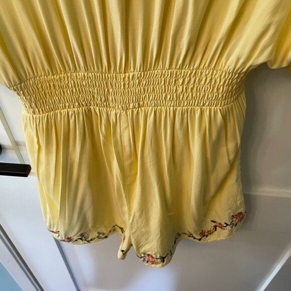 Forever 21 Butter Yellow Floral Embroidered Romper - Picture 9 of 11